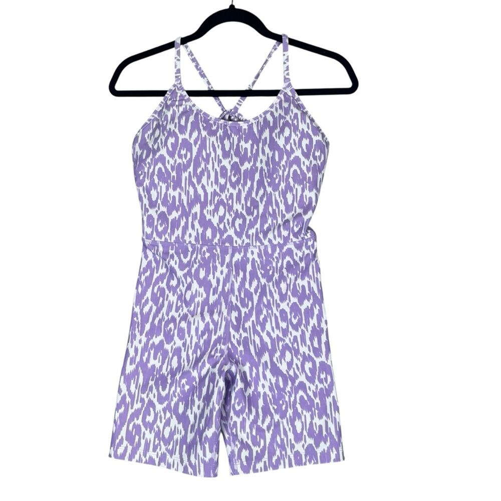 Sage Collective Body Suit Romper Womens Small Purple White Strappy One Piece